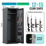 KAER 12-15 Gun Safe, Rifle Safe, Gun Safe for Rifles and Pistols, Gun Cabinet, Gun Safes for Rifles with Adjustable Gun Racks & Shelf, Large Digital Gun Locker, Suitable for AR15 KAER