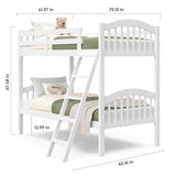 Storkcraft Long Horn Twin-Over-Twin Bunk Bed (White) - GREENGUARD Gold Certified, Converts to 2 individual twin beds Storkcraft