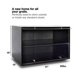 Sneaker Throne Shoe Rack with Lights for Up To 6 Pairs - Black Wooden Shoe Shelf with Sliding Doors for Bedrooms, Outdoors, Garages Sneaker Throne