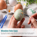 LovesTown 8PCS Wooden Fake Eggs, 3 Colors Toy Egg Wooden Egg Faux Eggs for Crafts Fake Chicken Eggs Nesting Eggs LovesTown