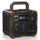 YEWPINY EM300 Portable Solar Power Station, 259Wh LiFePO4 Battery, 65W USB-C PD Fast Charging, 600W Peak, AC/DC/USB-A Outputs for Camping, Home, and Emergency Use yewpiny