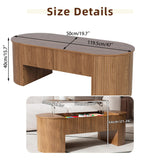 Oval Lift Top Coffee Table with Hidden Storage, Mid Century Modern Coffee Table with Lift Tabletop for Living Room, 47 Inch Large Wooden Center Table for Home Office (Walnut) Jimmhome