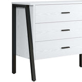 LIKIMIO 6 Drawer Double Dresser for Bedroom, 59" Chest of Drawers, White Dresser, TV Stand Large Storage Organizer Furniture in Living Room,Closet,Hallyway LIKIMIO