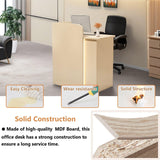 HEOTJUUQ Reception Desk with LED Light Strip, Compact Reception Counter, Front Counter with Lockable Drawer, 6 Color Options, Retail Checkout Counter for Salon, Office, Boutique HEOTJUUQ