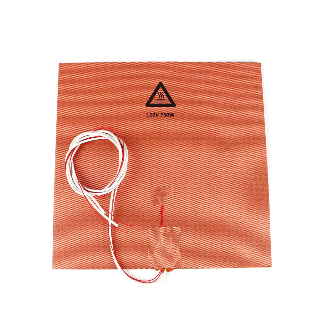 BCZAMD 3D Printer Heating Plate Adhesive Silicone Heated Mat 120V 750W with NTC 100K Thermistor No Hole for Crealit Ender 3 Max 3D Printer Parts 300 X 300mm (Approx. 12" X 12") - WoodArtSupply