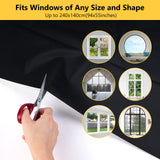 Blackout Curtains for Bedroom 79" x 57" Portable Blackout Shades Film 100% Blackout Window Cover No Drill Blackout Blinds with Hooks & Loops Strips Temporary Blackout Shades for Nursery Dorm Room LUCKJOY
