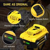 4Packs 6.0Ah Replacement for Dewalt 20v Max Battery Compatible with Dewalt 20 Volt Battery Lithium Compatible with Dewalt Battery 20v DCB201 DCB203 DCB207 DCB205 DCB204 DCB206 Cordless Tools (Yellow) Eagglew
