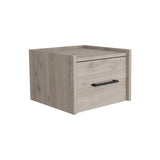 Heemab Floating Nightstand with Single Drawer, Compact Design for Bedroom or Living Room Use, Light Grey Heemab