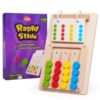 LiKee No-Lose-Parts Wooden Color Matching Puzzle for Kids Boys Girls 3+ Years Old, Brain Teasers Mental Challenge Game Montessori Learning Tool for Developing Minds, Perfect for Travel, Road Trip