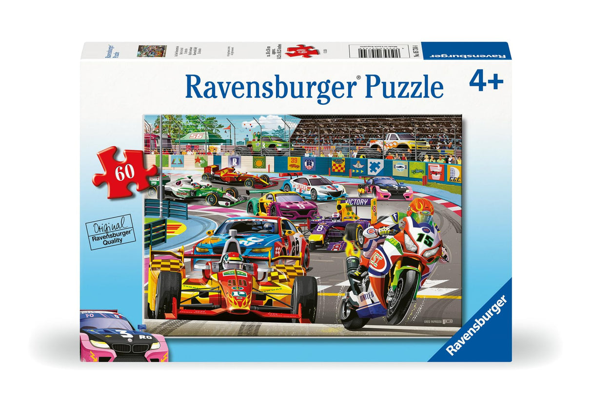 Ravensburger Racetrack Rally 60 Piece Jigsaw Puzzle for Kids - Every Piece is Unique, Pieces Fit Together Perfectly Ravensburger