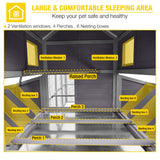 Aivituvin Chicken Coop Extra Large Chicken House 55ft² for 10-15 Chickens Outdoor Wooden Hen House Poultry Cage with 6 Nesting Boxes, 6 Perches, Large Run 137" L Aivituvin