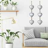 Moxweyeni 2 Pieces Metal Heart Wall Decor Galvanized Heart Hanging Sign Valentine Rustic Wall Hanging Art Crafts for Home Indoor Outdoor(Silver) Moxweyeni