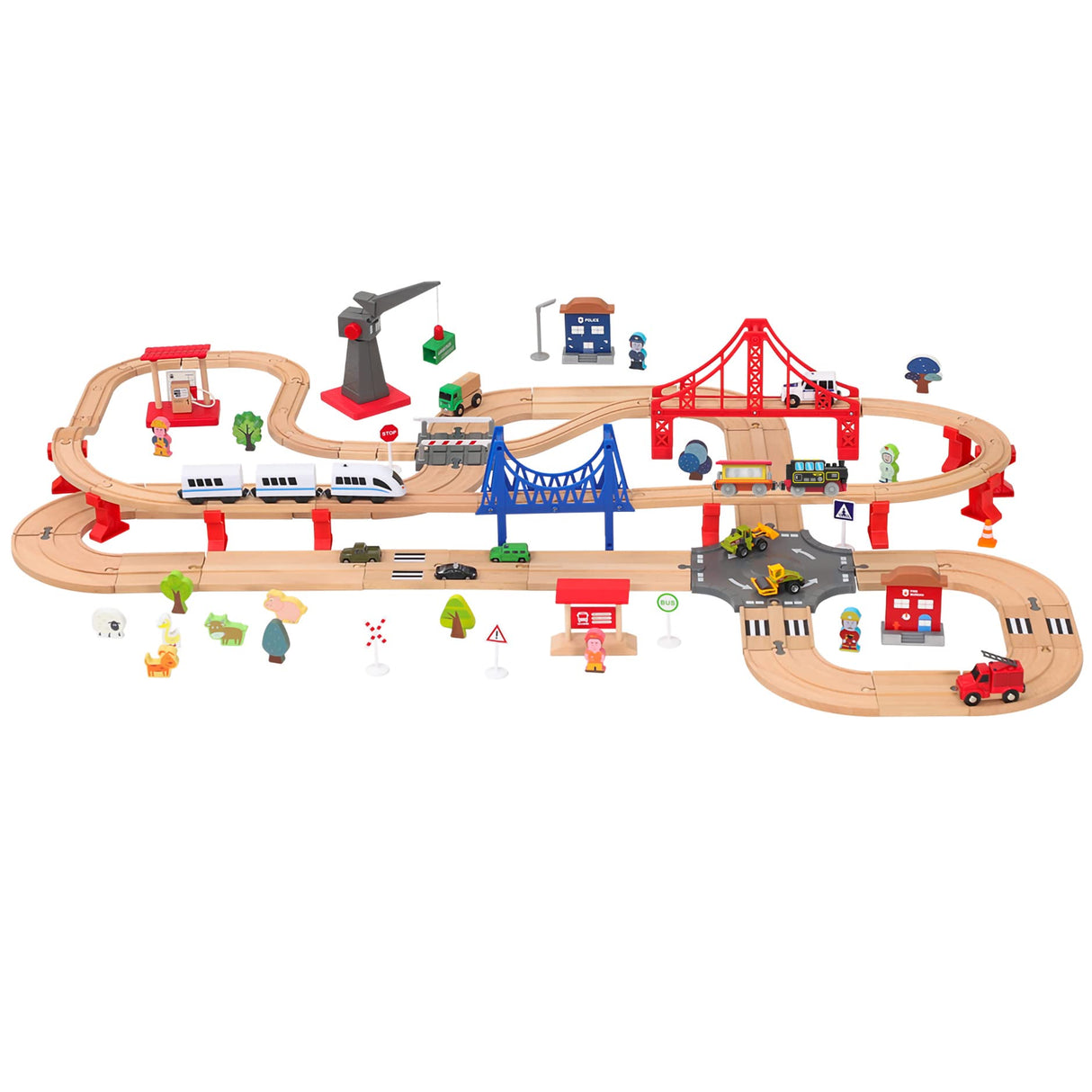 Battery Operated Locomotive Train, Magnetic Train Toy for Wooden Tracks, Motorized Train Compatible with Thomas, Brio, Chuggington, Melissa and Doug (Battery Not Included) Z MAYABBO