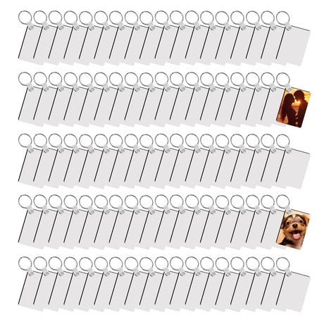 AiDiYGECO 240 Pcs Sublimation Keychain Blanks bulk MDF Double sided Sublimation Blank Keychains key chain (Rectangle) AiDiYGECO