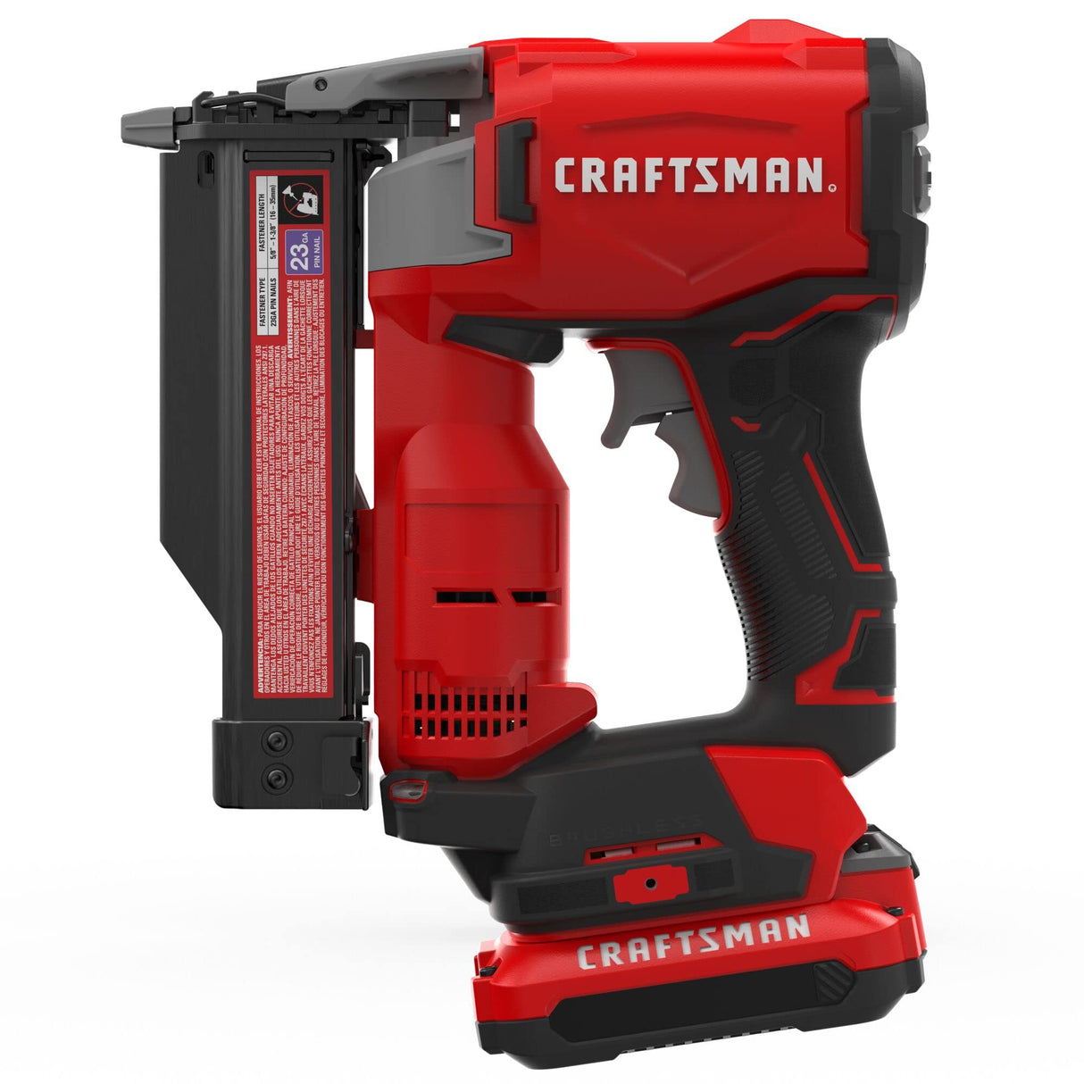 CRAFTSMAN V20 Pin Nailer Kit, 23 Gauge, Cordless, Battery and Charger Included (CMCN623C1) CRAFTSMAN