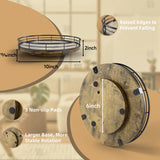 HGF Farmhouse 10" Lazy Susan Turntable Organizer for Table Top, Round Wooden Lazy Susan for Cabinet Kitchen Decor Centerpieces Coffee Table, Storage Condiments Spices, Bathroom Vanity Tray for Soap HGF