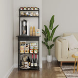 Homsorout Coffee Bar Station - Bakers Rack with Fabric Drawer, Microwave Oven Storage Stand, Bakers Rack for Coffee Stand Station, Home Kitchen Organizer, Black Homsorout