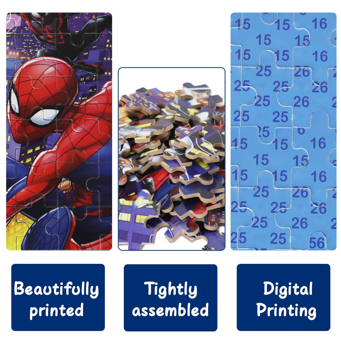 60 Pieces Marvel Spiderman Jigsaw Puzzles for Kids Ages 4-8,Learning Educational Puzzles for Children Girls and Boys,Packed in Tin Box,Gift for Children (0668)