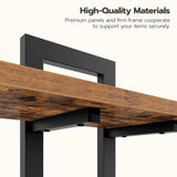 HOOBRO Floating Shelves, 15 Inch Wall Shelf Set of 2, Wall Mounted Storage Shelves 2-Tier, Hanging Bathroom Shelves, for Living Room, Bedroom, Bathroom, Kitchen, Rustic Brown and Black BF32BJ01 HOOBRO