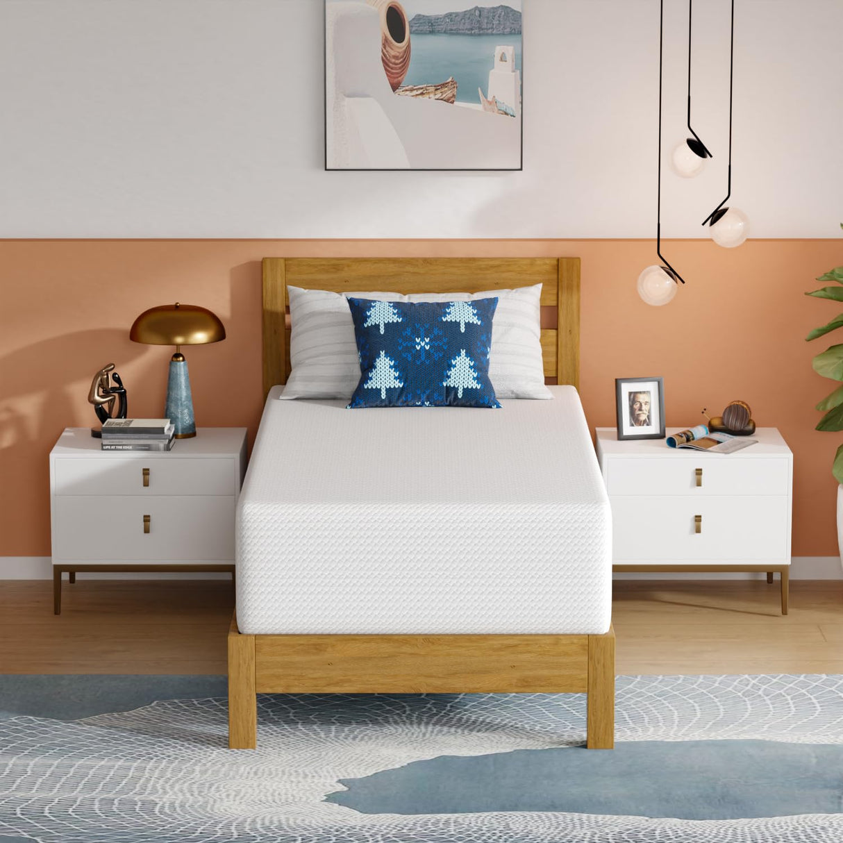 PayLessHere 14 Inch Twin Mattress Base Foam Mattress,Removable Soft Cover,Bunk Bed, Trundle, Daybed,White，Fiberglass Free PayLessHere