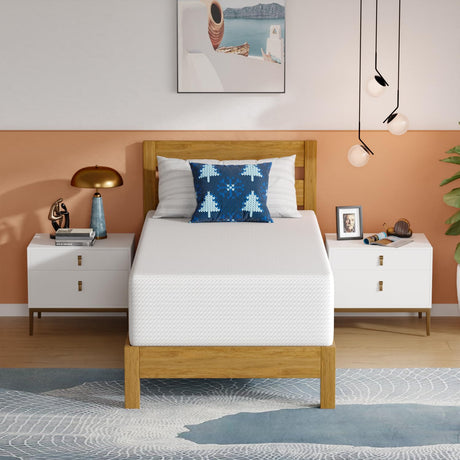 PayLessHere 14 Inch Twin Mattress Base Foam Mattress,Removable Soft Cover,Bunk Bed, Trundle, Daybed,White，Fiberglass Free PayLessHere