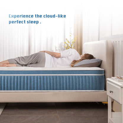 Rimensy Queen Mattress,12 Inch Hybrid Mattress in a Box, Gel Memory Foam Mattress, Individually Wrapped Pocket Coils, Quality Comfort and Adaptive Support - Breathable, 60"*80"*12"