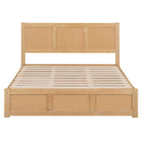 Bellemave Lift Up Storage Full Bed with Drawers and Headboard in Natural Wood Bellemave