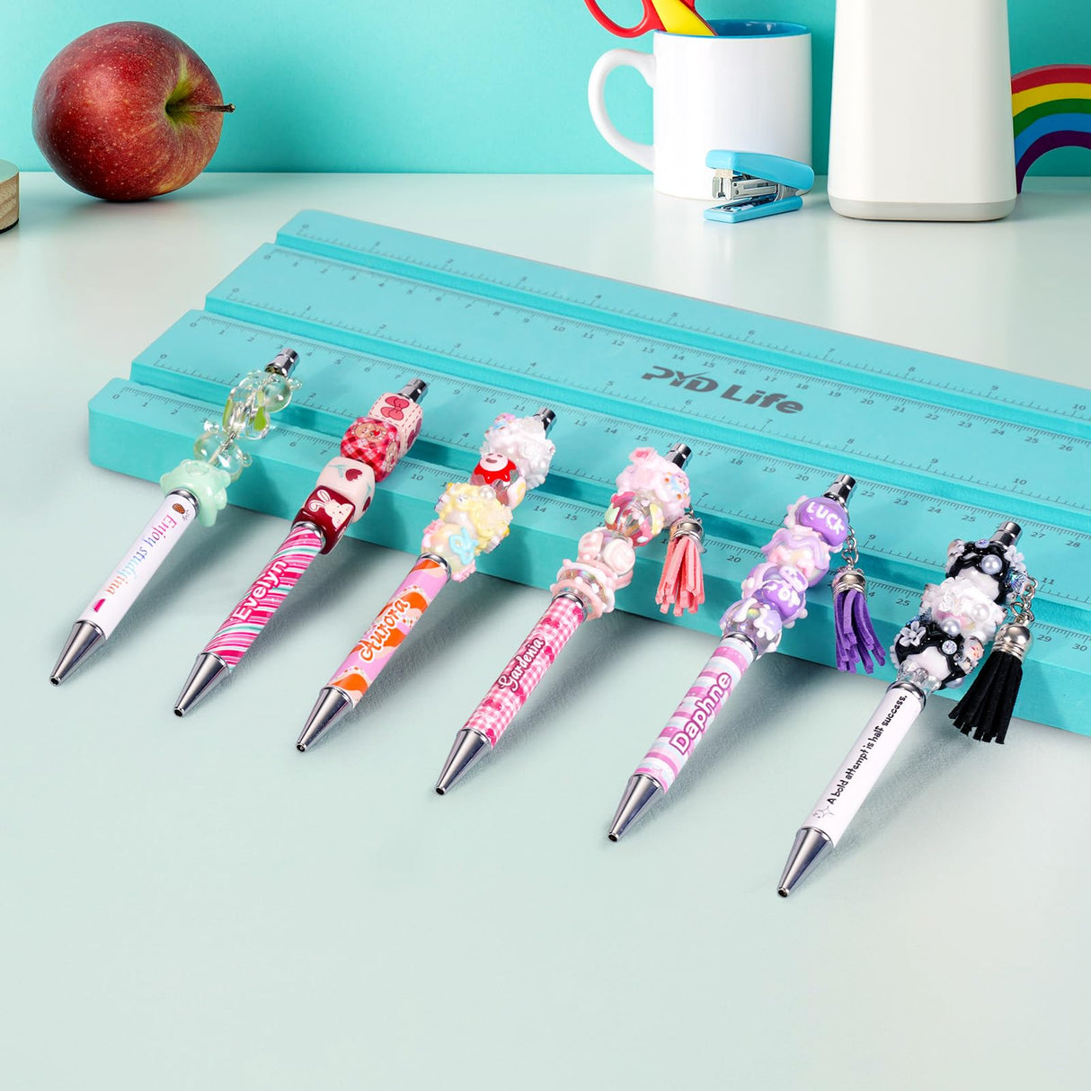 PYD Life 20 Pack Sublimation Beadable Pens Blanks Bulk White with 25 Pieces Shrink Wrap Films,Sublimation Ballpoint Pen Personalized DIY by Pen Heat Press Sublimation Oven PYD Life