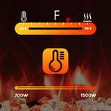 VINEMOUNT 60'' Electric Fireplaces Inserts, Recessed & Wall-Mounted Fireplace Heater with Thermostat, Multicolor Flames,Timer, Log & Crystal, 750/1500W, Black VINEMOUNT