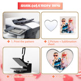 30 Pcs Sublimation Blank Pins DIY Button Badge Kit Sublimation Silver Blank Aluminum Sheet with Butterfly Pin Backs for DIY Craft Jewelry Lapel Making Supplies Valentines Day Gift(Heart, 0.75) Hanaive