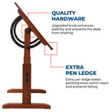 VISWIN Wood Drafting Table for Adults, 24'' x 35" Drawing Table with Adjustable Height & Angle for Art Studio, Solid Pine Wood Artist Desk for Drawing, Drafting, Writing, Reading, Sketching VISWIN