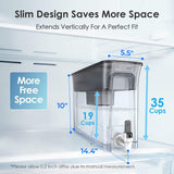 Waterdrop 35-Cup Slim Water Filter Dispenser, Large Capacity Water Filter Pitcher, 200-Gallon Long-Life, 5X Lifetime, Reduces Chlorine, PFOA/PFOS and More, BPA Free, Black (with 1 Filter) Waterdrop