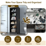 pozdeg 67" Metal Storage Cabinet with Lock, Tall Narrow Office File Cabinets with 5 Adjustable Shelves, Metal Steel Locker for Home, School, Office, Garage or Gym (Black) pozdeg