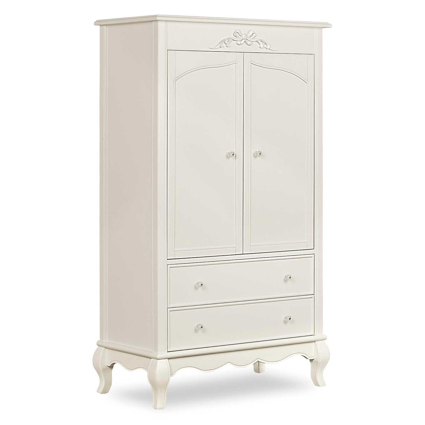 Evolur Aurora Armoire, 40x20.25x68 Inch (Pack of 1), Ivory Lace - WoodArtSupply