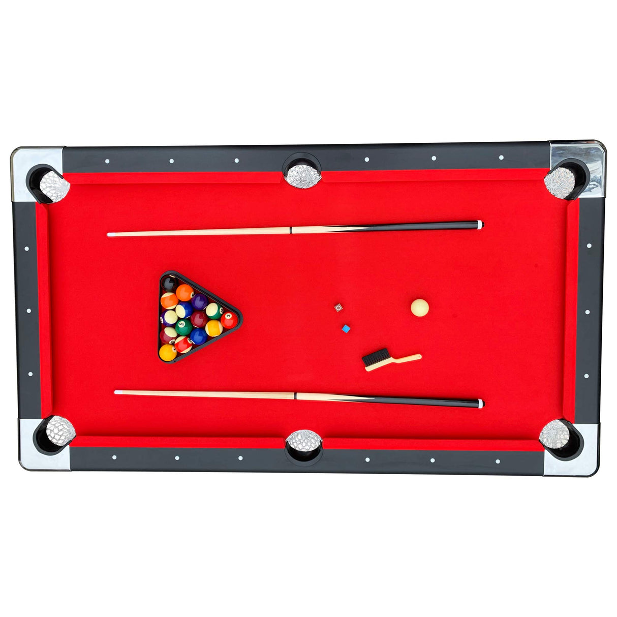 Hathaway Fairmont 6 Ft Portable Pool Table, Adults Folding Billiards Tables for Game Room with Easy Foldable Storage, Includes Full Set of Billiard Balls, Cues, Chalk & Brush Hathaway