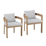 Christopher Knight Home Aluminum Dining Chair Set of 2, Armchairs with Cushions, Barrel Accent Chair, Wood-Like Finish, Comfy Seating Kitchen Side Chair Set for Balcony, Backyard, Garden, Teak Christopher Knight Home