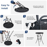 Byliable Cocktail Table 28in Folding Round High Top Indoor Outdoor with Removable Legs, Tall Bistro Foldable Bar Height Table for Parties, Patio, Backyard, Dining Room, Events, Black- 2PCS Byliable