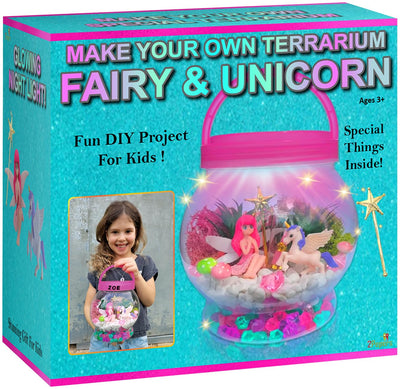 2Pepers STEM for Girls, Fairy & Unicorn Nightlight Present for Girls Age 3 4 5 6 7 8 9 10 Years Old, Kids Terrarium Arts & Crafts, Easter Birthday Fairy Gift & Unicorn Toy STEM Kit Project