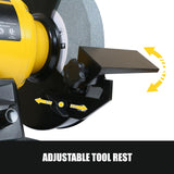 Woodskil Digital Display 8 Inch Variable Speed Bench Grinder, 3/4HP 5.0 Amp Power Bench Grinder with Work Light, Adjustable Tool Rest and Cast Iron Base for Knife, Chisel Woodskil