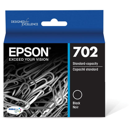 EPSON 702 DURABrite Ultra Ink Standard Capacity Black Cartridge (T702120-S) Works with WorkForce Pro WF-3720, WF-3730, WF-3733