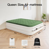 Zearna 2025 Upgraded Queen Air Mattress with Built in Pump，16'' Comfort Blow up Mattress, Quiet Surface Portable Inflatable Mattress, Air Bed with Storage Bag for Guests, Home, Camping, 660 lbs Max Zearna