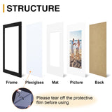 decorUhome 8x10 Picture Frame, Display Pictures 5x7 with Mat or 8x10 without Mat, Black Engineered Wood Photo Frame with Plexiglass for Wall & Tabletop Display, Picture Frames 8x10 Set of 1 decorUhome