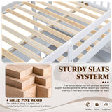 KINFFICT Space-Saving Twin Loft Bed with Integrated Desk and Bookshelves in White KINFFICT