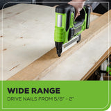 Greenworks 24V 18 Gauge Brushless Brad Nailer Gun, Cordless Finish Nailer, Staple Gun Cordless with 2Ah Battery and 2A Charger Greenworks