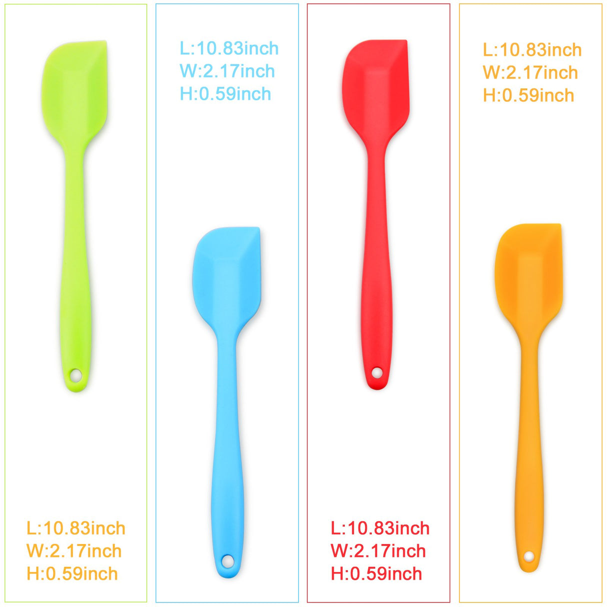 Silicone Spatula 4-piece Set, Heat-Resistant Spatulas, Non-stick Rubber Spatulas with Stainless Steel Core ALLWIN-HOUSEWARE W