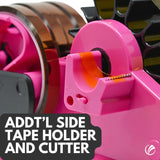 echomerx Pink Heat Tape Dispenser - Sublimation Tape Dispenser to Pre-Cut Heat Resistant Tape | Heat Transfer Tape, Fast Multi-Tape Cutter, Semi-Automatic, Manual Video & 1" Core for Scotch Tapes echomerx
