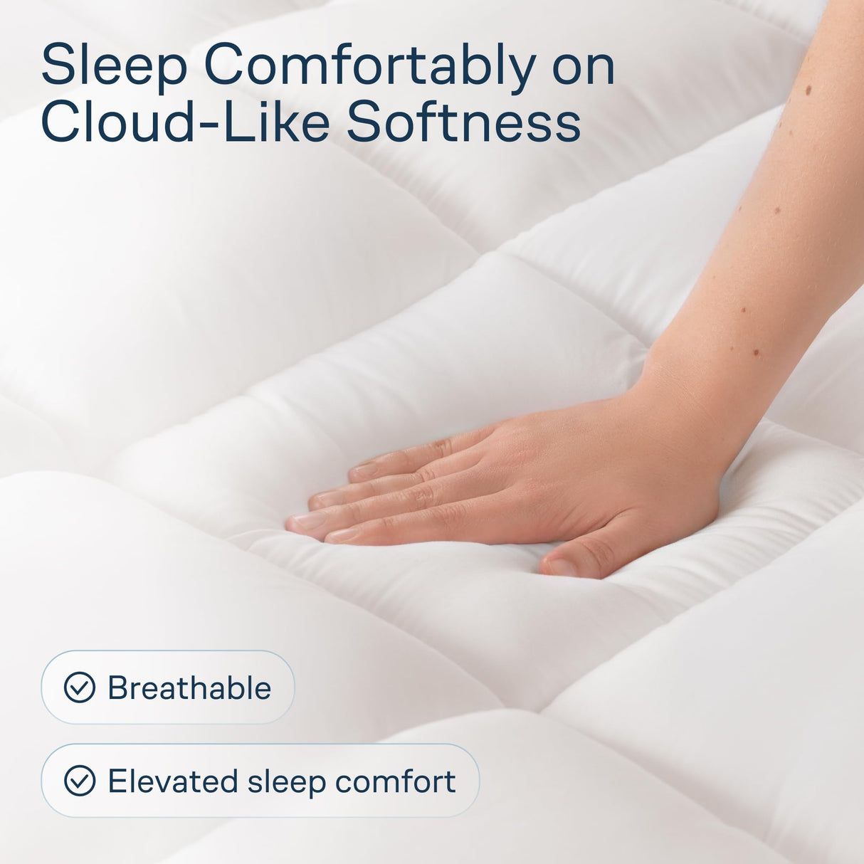 Cloud-Like Full Size Mattress Topper - 100% Cotton Top Mattress Pad for Back Pain Relief - Breathable & Naturally Cooling for Hot Sleepers Niagara Sleep Solution