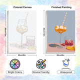 4 Pack Framed Paint by Numbers Kit for Adults Beginner with Wooden Easel, Cocktail Paint by Number Kits with Frame, DIY Acrylic Wine Glass Painting by Numbers for Home Wall Decor Gift 8x12 inch Yezavesu