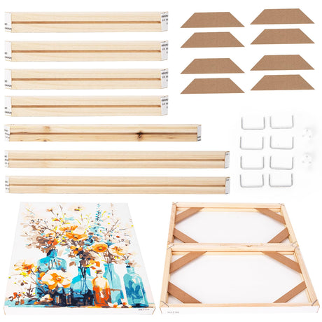 EFOTIML DIY Solid Wood Canvas Frame Kit 16X20'' for Paint by Number&Oil Painting&Diamond Painting by Number Wooden Art Frames EFOTIML