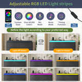 Fameill Black Dresser for Bedroom, 6 Drawer Dresser with LED Lights, Modern Dresser Organizer with Charging Station, Double Wide Chest of Drawers for Living Room, Entryway Fameill